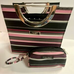 Kate Spade Multicolor Striped Tote and Pouch Set